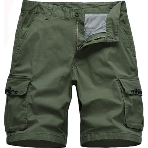 Covrlge Mens Thin Section Loose Straight Tube Summer Letter Embroidery Tooling Shorts Elastic Casual Five-point Pants MKD063