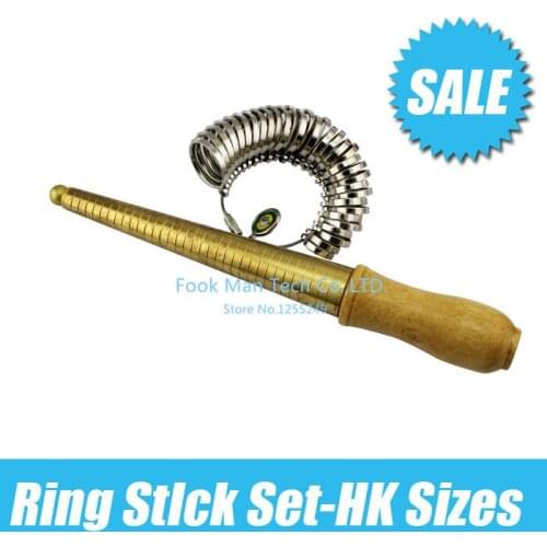 Copper Ring Stick Gauge Finger and Ring Sizer Set,Measure Finger Size & Ring Gauge Metal Finger Sizer Tool Measure 1-33 HK Size