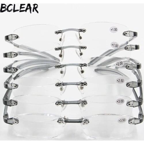 BCLEAR Rimless TR90 Ultra-light Reading Glasses High Quality Unisex Fashion Presbyopic Eyeglasses +1.0 +1.5 +2.0 +2.5 +3.0 +3.5