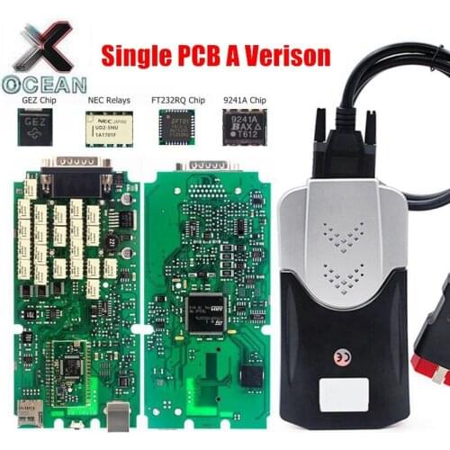 Single Green PCB board A+ version TCS PRO with 9241A FT232RQ Chip multidiag pro V2017 R3 NEC Relay DS150cdp TCS OBD2 car Scanner