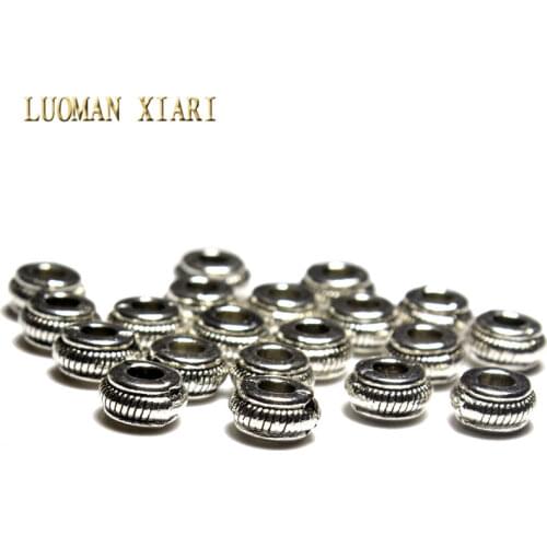 Wholesale 20/50 Pcs 7 mm Alloys Top Quality Rondelle Spacers Beads Vintage Plated DIY Bracelet Necklace For Jewelry Making