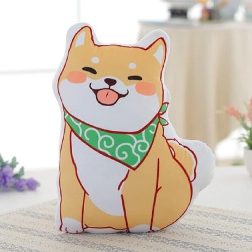 45cm plush Pillow cushion pillow 3d simulation Shiba Inu dog hamburger pattern print Home decoration good quality christmas gift