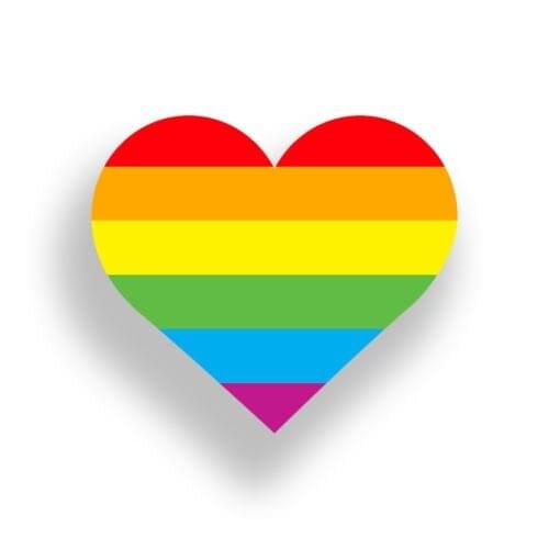 Gay Pride Rainbow Flag Heart Sticker LGBT Cup Laptop Car Window Bumper 4" Decal