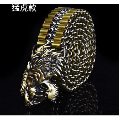 Mens Luxury Copper Dragon buckle Metal Belt stainless steel ball Belt special high-grade self-defense Eagle Tiger Buckle p26