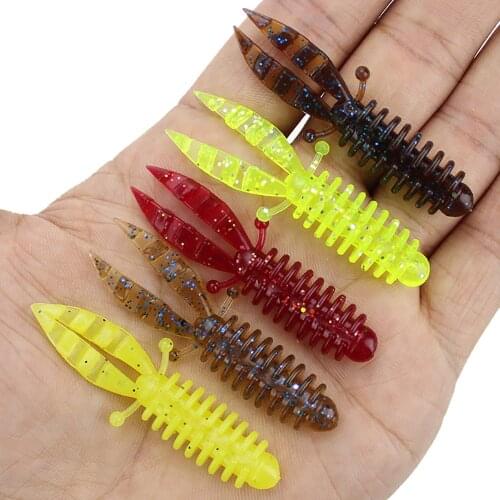 5Pcs/lot Soft Bait Fishing Lure Jig head Wobbler Shrimp Worm Carp Bass Benthic fish Fishing Bait Artificial Silicone Swimbait