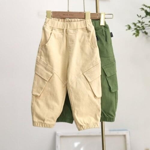 2 3 4 5 6 Years Toddler Baby Pants Casual Loose Big Pocket Spring Autumn Trousers for Boy Kids Children Pants 2020 New Arrival