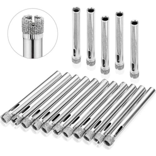 Glass Drill Hole Saw 15 Pieces Diamond Hole Saw Diamond Drill Remover Tools Hollow Core Tile Drill for Glass, Ceramic, Granite S