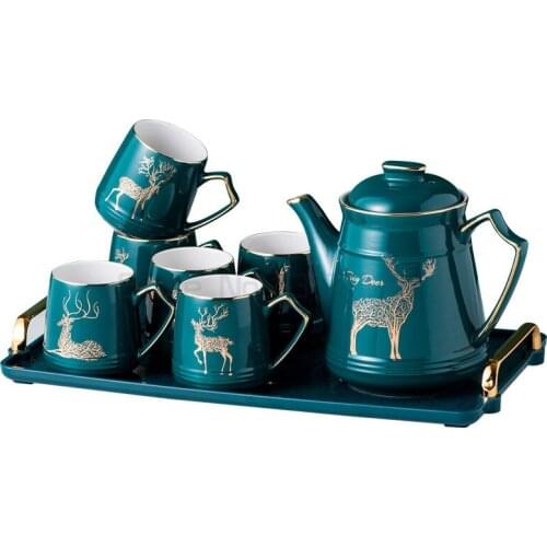 Light luxury ceramic kettle set tea set water cup set domestic living room kettle kettle