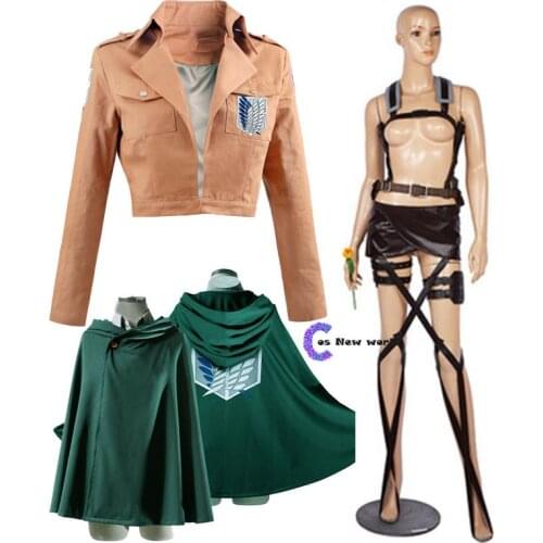 2021 New Japanese Hoodie Attack on Titan Cloak Shingeki no Kyojin Scouting Legion Cosplay Costume anime cosplay green Cape