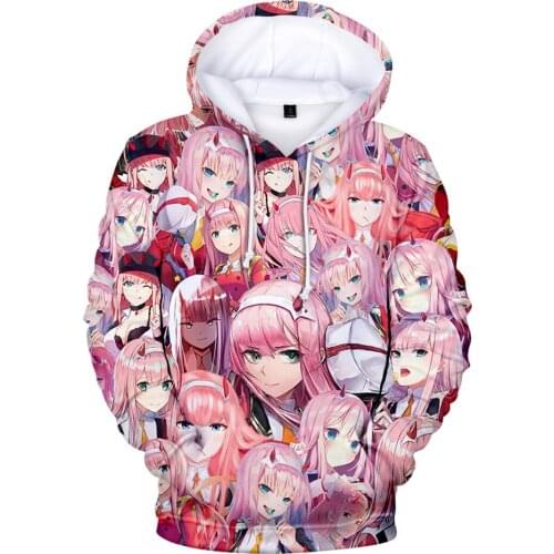 Darling In The Franxx 3D Print Hoodies Anime Girl Zero Two Fashion Sweatshirt Men Women Hoodie Harajuku Cosplay Tops Unisex Coat