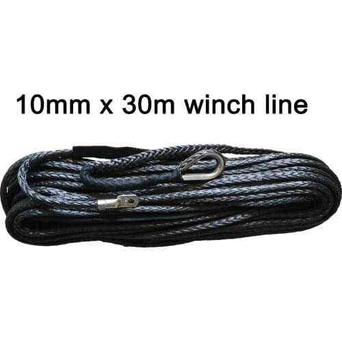 10mm*30m gray winch line, towing rope, synthetic fiber rope, plasma rope for 4x4 offroad