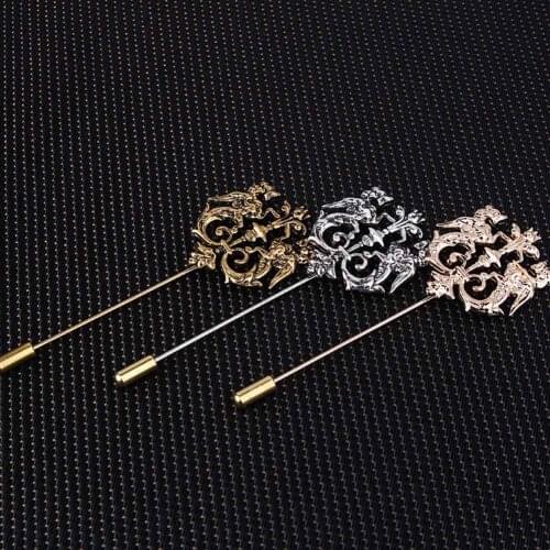Vintage Double Lion Suit Pin Mens Cloth Brooch Wedding Garment Decoration Brooches