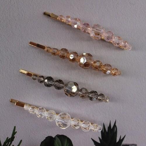 1pcs Fashion Korea Crystal Rhinestones Hair Clips Girls Hairpins Geometric Round Hairgrip Women Barrette Hair Accessories