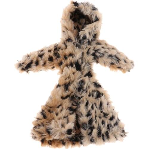 Winter Plush Coats Clothes, Made to Fit for 1:6 Scale Modern Girl Dolls, Fashion Doll Clothes and Accessories (Beige Leopard)