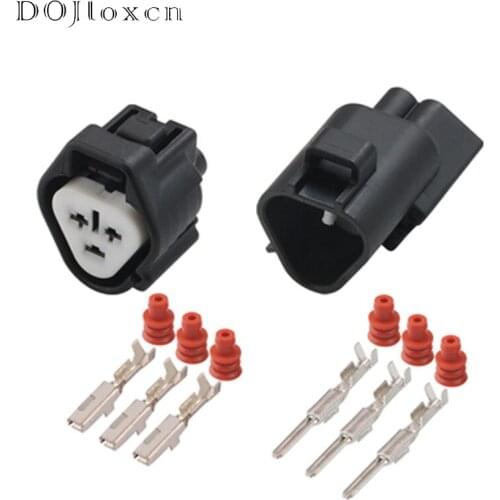 1/5/10/20/50 Sets 3 Pin 2.2 MM Male Female Waterproof Auto Connector Lgnition Coil Plug 6188-0099 For Toyota Camry Corolla Honda