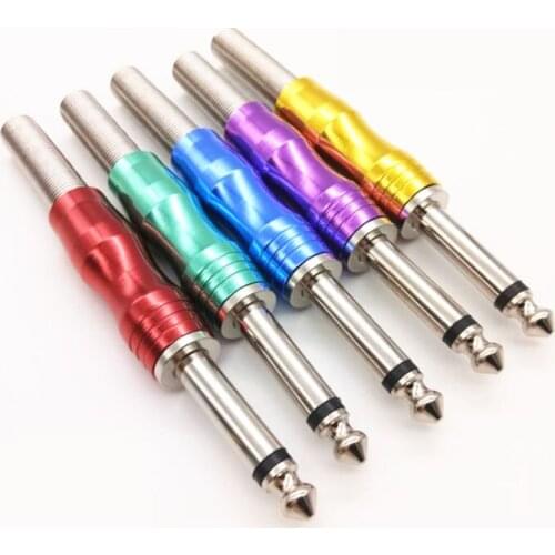 10pcs 6.35mm / 6.5mm 2 Pole Mono Male Plug 6.35 Amplifier Microphone jack Plug Speaker Audio Connector