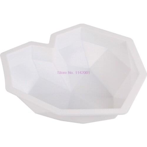 200pcs 3D Diamond Love Heart Shape Silicone Molds for Baking Sponge Chiffon Mousse Dessert Cake Molds Food Grade