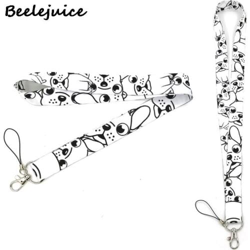 24pcs Sharpei Pug Dogs Lanyard for Keys Phone Cool Neck Strap Lanyard for Camera Whistle ID Badge Cute webbings ribbons Gifts