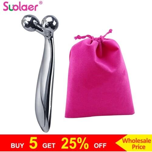 3D Roller Massager 360 Rotate Silver Thin Face Full Body Shape Massager Lifting Wrinkle Remover Facial Massage Relaxation Tool