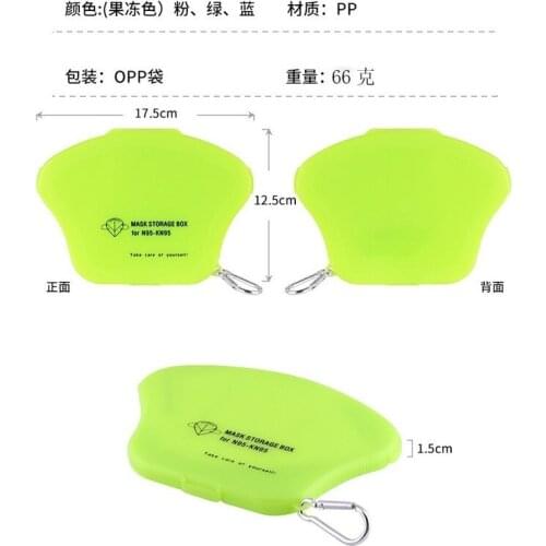 5 Pieces Plastic Color Dust-Proof Antifouling Mask Storage Box Portable Mask Storage case Disposable Mask Storage Box