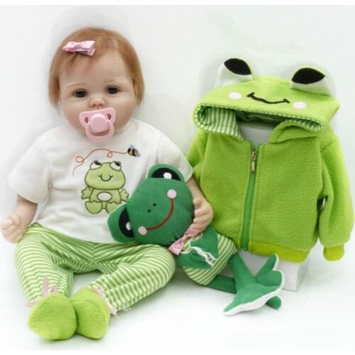 55cm Silicone Vinyl Baby Reborn Dolls Cotton Body Handmade Kids Princess Toys Children Best Birthday New Year Gifts