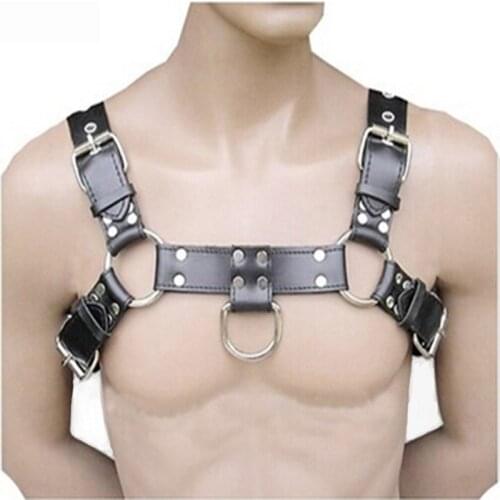 BDSM Mens PU Leather Chest Body Harness Strap Punk Gothic Belt Gay Clubwear Costume,Bondage Fetish Cosplay Adult Sex Toys