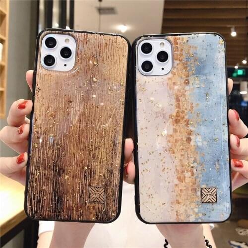 Gold Foil Glitter Bling Phone Cases For iPhone 12 11 Pro Max X XR XS Max 6 6s 7 8 Plus Colorful Case Soft TPU Shockproof Cover