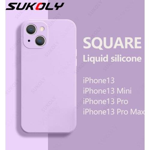 Luxury Square Liquid Silicone Phone Case For iPhone 13 12 11 Pro Max 12 Mini X XR XS Max 6 6S 7 8 Plus SE 2020 Thin Soft Cover