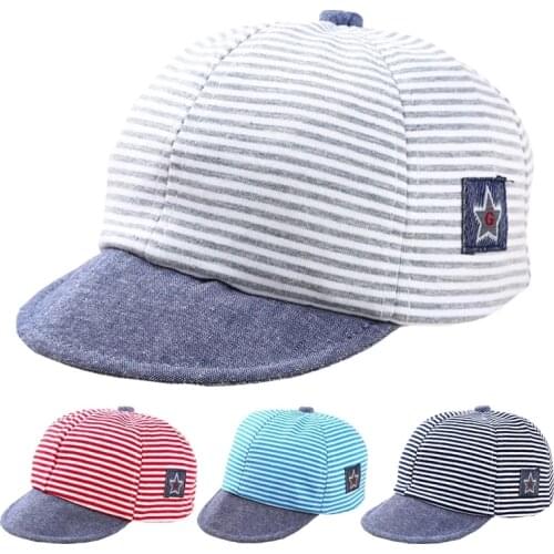 Striped Design Baby Hat Baseball Cap Cute Cotton For 6-20 Months Baby Boys Girls Summer Sun Hat Spring Autumn Peaked Cap