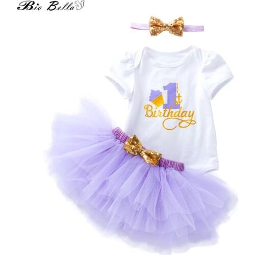 Baby Girl Birthday Party Clothes Set Lovely Cute Princess Girl Clothing Skirt+Bodysuit +Headband Newborn Girl Clothing Outfits