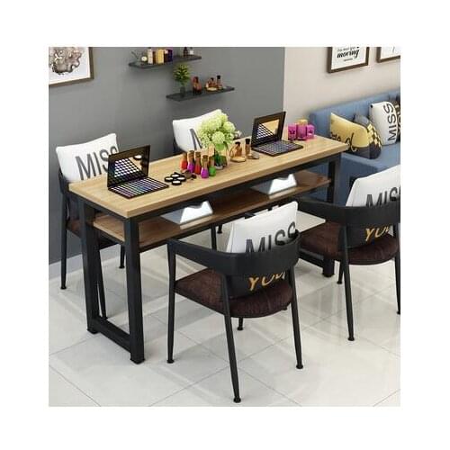 Manicure table and chair set simple modern double black manicure shop table special price retro manicure table single