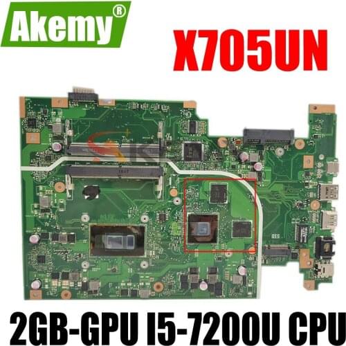 Akemy X705UN Mainboard For Asus Vivobook 17 X705UN X705UD X705UDR X705U Laptop motherboard test 2GB-GPU I5-7200U CPU