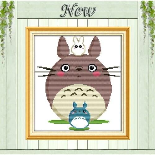 Totoro cartoon home wall decor painting counted printed on canvas DMC 11CT 14CT kits DIY Cross Stitch embroidery needlework Sets