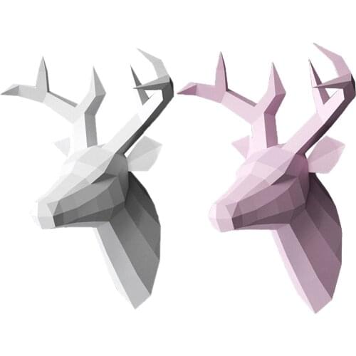Pre-cut Paper Deer Head Paper Model DIY Handmade Home Wall Mount Decor