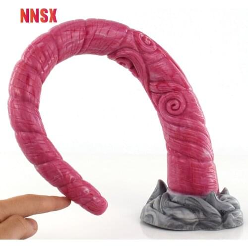 NNSX Taming Super Long Whip With Suction Cup Gory Raw Meat Color Unicorn Thread Anal Dildo Anus Massage Lesbian Gay SM Sex Abuse