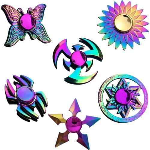 New Metal Colorful Butterfly Dart Lotus Stress Relief Finger Spinner Kids Toy