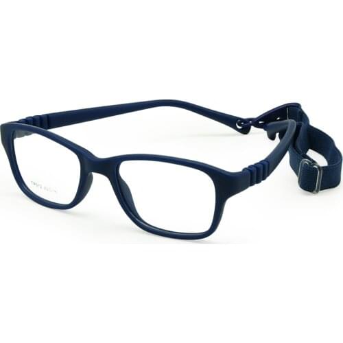 Boy Glasses Frame with Strap Size 43/16 One-piece No Screw Safe, Optical Children Glasses, Bendable Girls Flexible Eyeglasses
