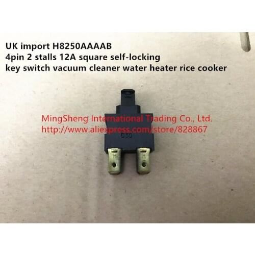 Original new 100% H8250AAAAB 4pin 2 stalls 12A square self-locking key switch vacuum cleaner water heater rice cooker