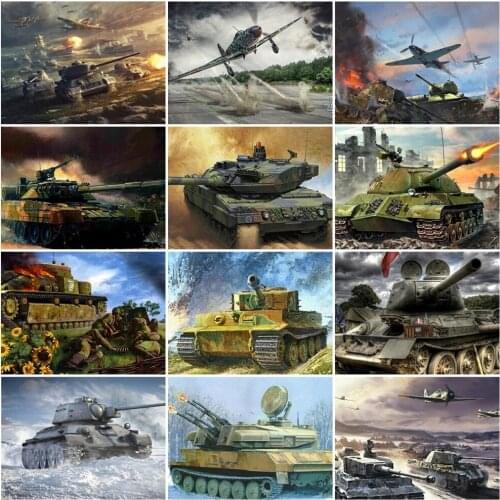 PDMDOG 5D Diamond Painting Landscape Bead Embroidery Handicraft Diamond Mosaic Full Square Aircraft Tank Cross Stitch Needlework