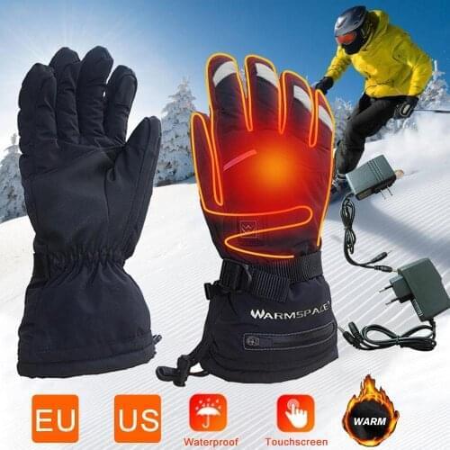 Rechargeable Motorcycle Heating Gloves Touch Screen Non-slip 5 Speed Adjustable Warm Gloves USB Charging Winter Cycling Gloves