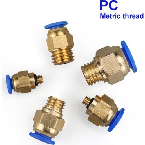 10 PCS Pneumatic Fitting 4 6 8 10 12mm Hose Tube Male Thread Air Pipe Connector Quick Coupling PC4/6-M5PC8-M6/M8/M10/M12/M 5.0