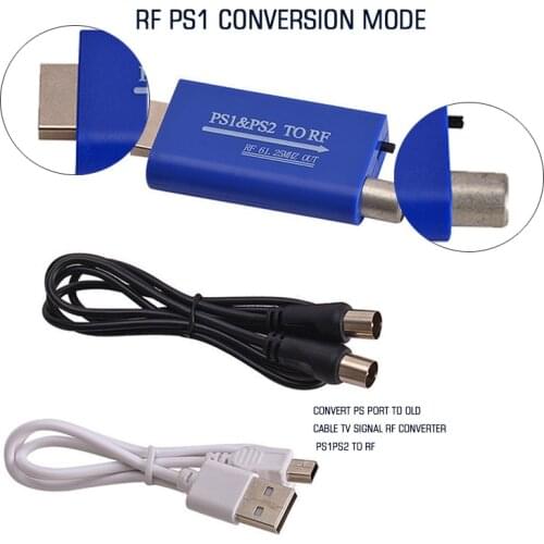 Pohiks Portable PS1 & PS2 to RF Video Converter TV Signal Radio Frequency Adapter 5V/500MA Scart to RF Converter Accessories