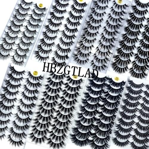 2/10 Pairs Natural 3D Soft Mink Hair False Eyelashes Handmade Wispy Fluffy Long Lashes Natural Eye Makeup Tools Faux Eye Lashes