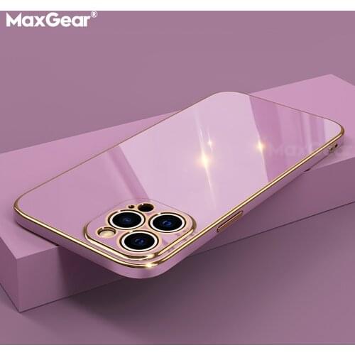 Luxury Soft Silicone Plating Square Frame Case for iPhone 12 11 Pro Max Mini iPhone X XS XR SE 2020 7 8 Plus Candy Cover Coque