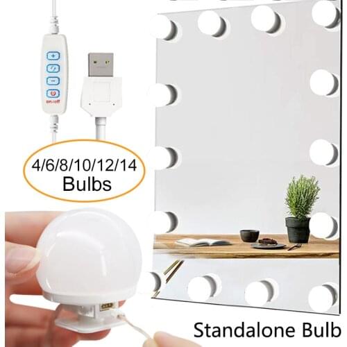 14 Detachable Vanity Lights Mirror Bulbs LED Makeup Hollywood Decorative Hairdresser Wall Mirrors Bathroom Backlit Mirror Light