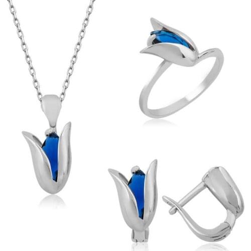 Silver Blue Tulip Women 'S Set