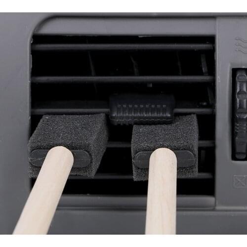 Auto Detailing Soft Sponge Wood Handle 5Pcs/set Car Air Conditioner Vent Brush Car Grille Cleaner Blinds Duster Brush