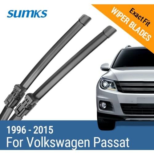 SUMKS Wiper Blades for Volkswagen Passat B5 B6 B7 Fit Hook / Side Pin / Push Button Arms From 1996 to 2015