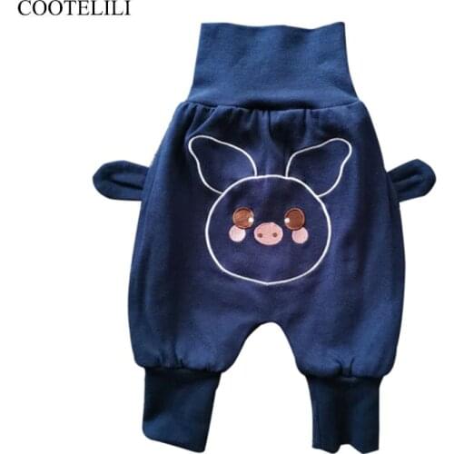 COOTELILI New Born Baby Boys Girls Cartoon Pants Spring High Waist Trousers Infant Baby Autumn PP Pants Animal Harem Pants