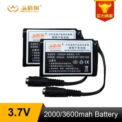 Warmspace 3.7V 7.4V battery for heated gloves heated insole sock Ski Rechargeable electric heated gloves winter warm gloves